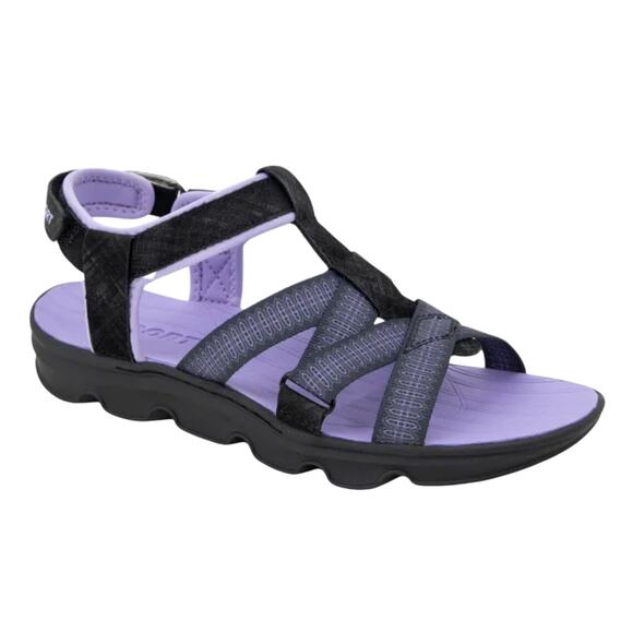 Jsport Kaia Ladies' Strap Black Purple Sandal Size 10 - Picture 1 of 9